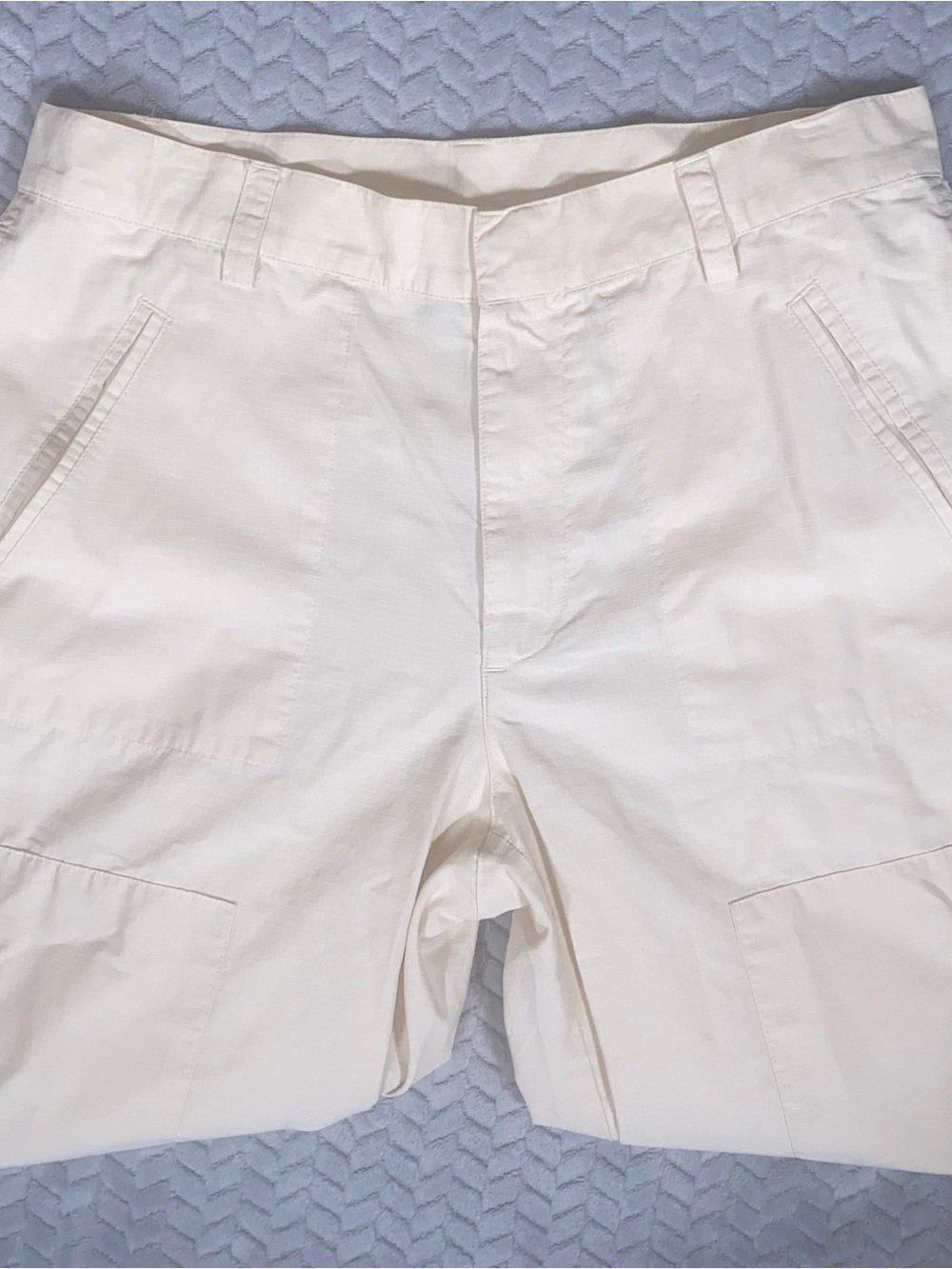 RALPH LAUREN CROP CARPENTER CROP PANTS WITH POCKETS SIZE 4 Ivory Zipper Pockets - Picture 5 of 11